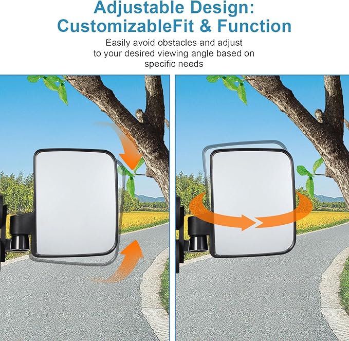 2PCS Universal Tractor Magnetic Rearview Mirrors, High-Definition Glass Mirror with Rubber Coating, Powerful Magnetic Base, Suitable for Tractors, Forklifts, Trucks, and Various Other Vehicles
