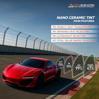MotoShield Pro 75% VLT Nano Ceramic Window Tint For Car 30” in x 100’ ft 2PLY Roll High Heat Rejection & Glare Reduction Auto Tint Privacy Film, Rejects up to 99% IRR, 99% UV Blocking, Easy DIY Shrink