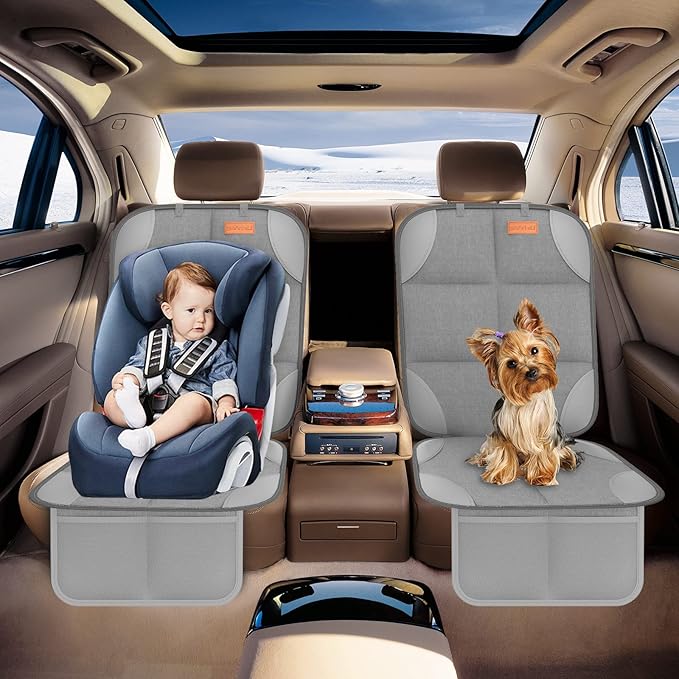 SMART ELF2 Pack Car Seat Protector-600D Fabric Waterproof Carseat Protector with Thicily Padded to Protect Your Car Seats fro