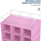 coastal rose Hanging Shoe Organizer for Closet, 30 Sections Hanging Closet Organizers and Storage Shelves Space Saving Shoe R