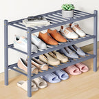 Smiry Bamboo Shoe Rack for Closet, 3 Tier Wooden Stackable Shoe Organizer, Free Standing Shoes Storage Shelf for Entryway, Fr