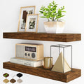 Fun Memories Floating Shelves for Wall, 24Inch Floating Shelves Set of 2, Hanging Shelf with Invisible Brackets, Wood Shelves
