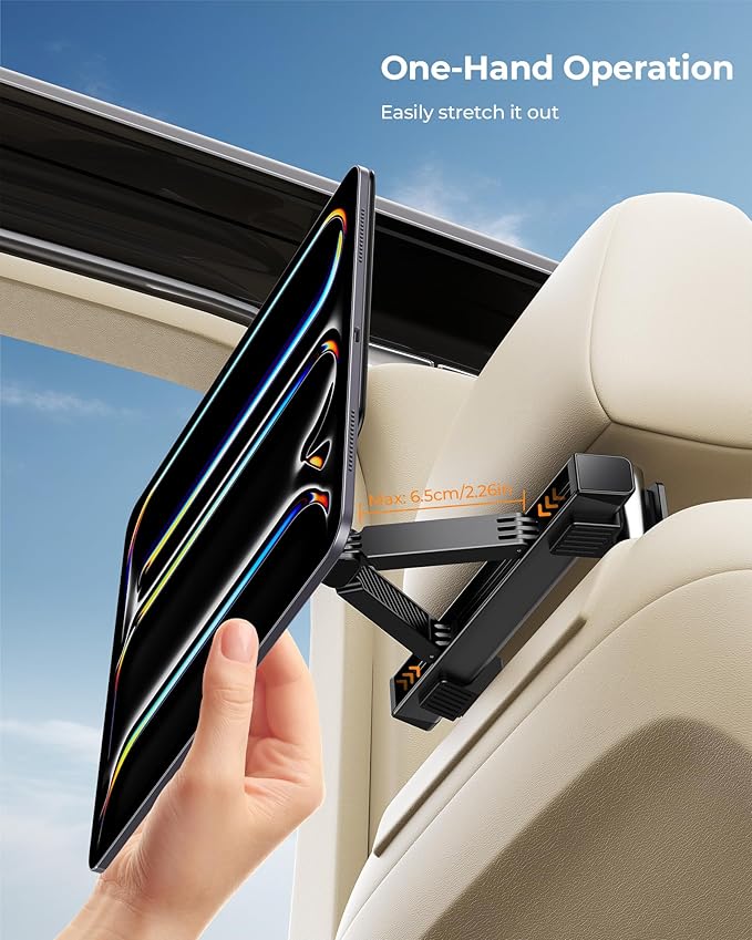 KU XIU Magnetic iPad Holder for Car Headrest,Backseat Tablet Car Mount for iPad Pro/Air 11" M2, Road Trip Essentials for Kids, Tablet Car Holder for iPad Pro 11 1st/2nd/3rd/4th, iPad Air 10.9" 4/5th