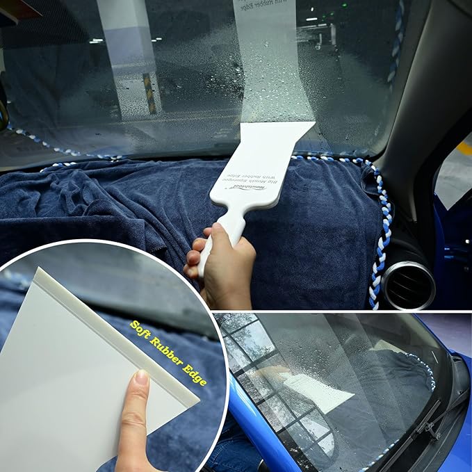 NEWISHTOOL Window Tint Tools Vinyl Wrap Tool Kit for Car Tinting Windshield Back Window Bulldozer Squeegee Scrubber Paddle Rubber for Wrapping PPF Film Installation Automotive Window Film Tinting Kit