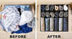 Simple Houseware Closet Underwear Organizer Drawer Divider Assorted 7 Pieces, Black
