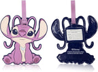 Disney Stitch Luggage Tag 2 Piece Set | Stitch & Angel Kids Luggage Tags for Suitcases | 4.25" Travel Essentials Cruise Ship 