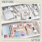 STORi SimpleSort 10-Piece Stackable Clear Drawer Organizer Set | Multi-size Trays | Makeup Vanity Storage Bins and Office Des