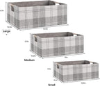 Fabric Storage Bin Box Collapsible Cotton Linen Storage Cube with Wooden Handles Rectangular Decorative Home Organizer Clothe