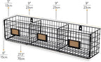 Wall35 Amalfi Hanging File Folders Office Desk Organizer Wall Mount Wire Basket Storage Magazine Holder 3 Sectional Set of 2 