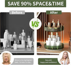 YCIA&DONE 360 Rotating Makeup Organizer and Storage for Vanity Countertop 2 Tiers, High Capacity Cosmetic Skincare Perfume Or