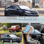 3PCS Car Window Shades Front Windshield Sun Shade Foldable Window Shade Custom Fit for 2017-2022 Honda CRV Accessories Car Shades for Front Windows Anti-UV Rays Block Heat
