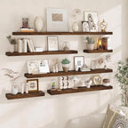 Fun Memories 66 Inch Fireplace Mantel - Long Floating Shelf, Wall Mounted Farmhouse Display with Invisible Heavy Duty Metal B