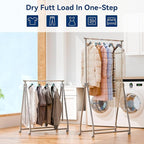 Whitmor Foldable Garment Rack - Rolling Clothes Rack - Adjustable Height Garment Rack, Heavy Duty Foldable Clothes Rack with 
