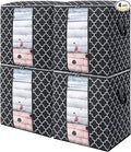 WISELIFE Storage Bags 4 Pack/100L Large Blanket Clothes Organization and Storage Containers for Comforters,Bedding, Foldable 