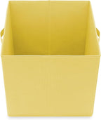 Casafield Set of 6 Collapsible Fabric Cube Storage Bins, Yellow - 13" Foldable Cloth Baskets for Shelves, Cubby Organizers & 