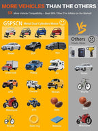 GSPSCN 6X Faster Inflation Tire Inflator Heavy Duty Double Cylinders with Portable Bag- Car Accessories，Metal 12V Air Compressor Pump 150PSI with Adapter for Car, Truck, SUV Tires, Dinghy, Air Bed