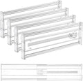 Vtopmart 4 Pack 4" Regular Upgrade Drawer Dividers for Clothes, 12.8"-22.3" Expandable Dresser Drawer Organizer, Clear Plasti