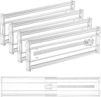 Vtopmart 4 Pack 4" Regular Upgrade Drawer Dividers for Clothes, 12.8"-22.3" Expandable Dresser Drawer Organizer, Clear Plasti