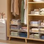 Yociyoga 5-Tier Stackable Closet Organizers and Storage Basket - Foldable Closet Shelf Organizer System, Space-Saving Clothes