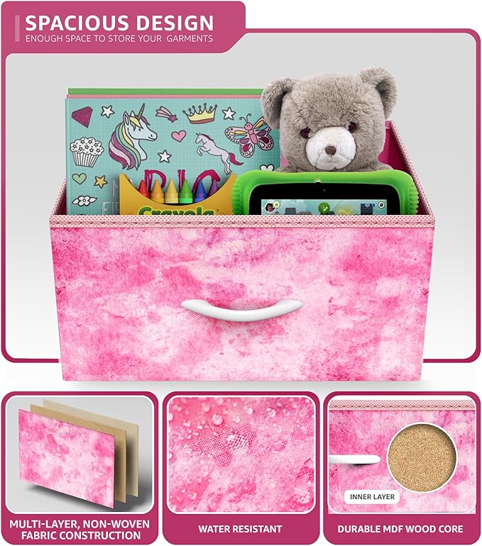 Sorbus Fabric Dresser for Kids Bedroom - Chest of 5 Drawers, Tall Storage Tower, Clothing Organizer, for Closet, for Playroom
