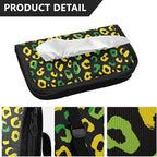 Car Tissue Holder Car Visor Organizer Tissue Box Holder for Car Sun Visor Organizer with Car Vehicle Accessories Essentials Interior for Women Men Jamaican Leopard Print Green