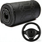 DEEYOTA Car Steering Wheel Cover Universal Fit Round Stitch Steering Wheel Wrap Thin PU Leather Steering Wheel Cover Sewn on 
