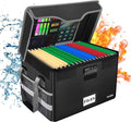 DocSafe Fireproof Document Box with Lock, File Storage Organizer with Mesh Pockets, Collapsible Portable File Box Home Office