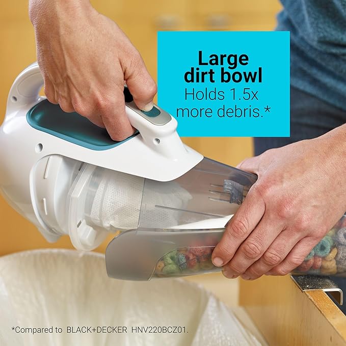 BLACK+DECKER dustbuster Cordless Handheld Vacuum, Portable Vacuum for Car and Home Rechargeable, Powerful Suction, Wide Mouth