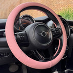 PINCTROT Nappa Leather Steering Wheel Cover, Slim Fit No Bulk Design, One Piece Leather with Breathable Perforation, Fit Like