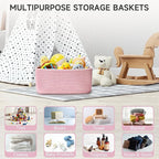 Shelf Baskets for Organizing | Storage Basket for Shelves | Small Woven Baskets | Rope Toy Basket | Closet Organizer Bins | C