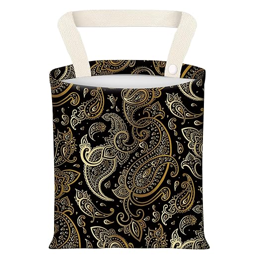 Hanging Car Garbage Bag, Cute Car Trash Can Bag, Automotive Accessories for Women Men Luxury Paisley Flower