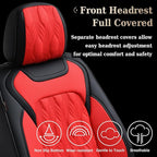 Coverado Car Seat Cover Full Set, Luxury Leather Seat Covers for Front and Rear, Waterproof Seat Covers 5 Seats, Car Seat Pro