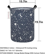 QUEENLALA Large Storage Basket,Laundry Hamper/Bathroom/Home Decor/Collapsible Round Storage Bin,Boys and Girls Hamper/Boxes/C
