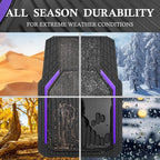 CAR PASS Heavy Duty Rubber Floor Mats for Car, Waterproof Liner Deep Dish Car Mats Full Sets, Universal Trim to Fit for SUV Truck Sedans Vans, All Weather Automotive Floor Mats 3pcs, Black Purple