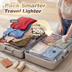 Vacuum Seal Bags for Clothing Travel with Rechargeable Electric Pump, Space Saver Vacuum Storage Bags Travel, Reusable Compre