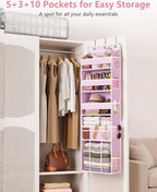 OneDream 5-Tier Over the Door Organizer with Removable Storage Caddy, Baby Clothes Organizer for Nursery, Hanging Behind Door