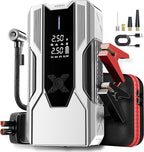 Emergency Portable Jump Starter with Air Compressor - 3000A 150PSI for Cars, Trucks & SUVs up to 9L Gas/7L Diesel, 12000mAh