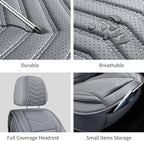Nappa Leather Car Seat Covers Front Seats, Gray Car seat Protector, Waterproof Car Seat Cushion, Universal Automotive Seat Co