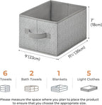 GRANNY SAYS Small Closet Storage Bins for Shelves, Storage Basket with Handles, Collapsible Storage Boxes, Decorative Organiz