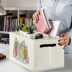 Book Lovers Gifts Storage Bins & Boxes with Handles, Bookish Gifts Foldable Basket for Organizing, Reader Gift Collapsible St