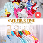 Patelai 14 Pcs Blank Wooden Clothing Rack Divider with Marker Pen Closet Blank Organizers Hanger Separators Hanging Closet Di