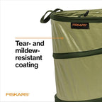 Fiskars Kangaroo Collapsible Spring Up Garden Bag for Yard Waste, Grass, Branches & Weeds, Tear & Mildew Resistant Vinyl-Coat