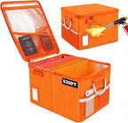 TOMKID Fireproof File Cabinet with Lock, Fireproof Document Organizer Collapsible File Box Filing Cabinet with Handle for Let