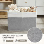 Large Toy Storage Box with Lid, Collapsible Toys Storage Organizer Bins with Dividers and Handles, Storage Chest Bin for Kids