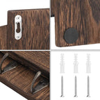 MOOACE Mail Organizer Wall Mount with Key Hooks, 2-Slot Wood Mail and Key Holder, Wall File Organizer Office Letter Folder Ac