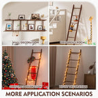 XLHOMO Blanket Ladder for Living Room, 5-Tier Wooden Ladder Shelf, Rustic Decorative Blanket Rack for Blankets, Quilts, Farmh
