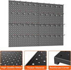 TORACK Metal Pegboard Panels and Hooks for Garage, Workbench, Shop, Shed Tool Organizer Peg Board with 1/8" & 1/4" Holes, Mod