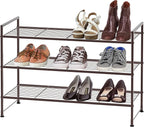 Simple Houseware 3-Tier Stackable Shoes Rack Storage Shelf, Bronze