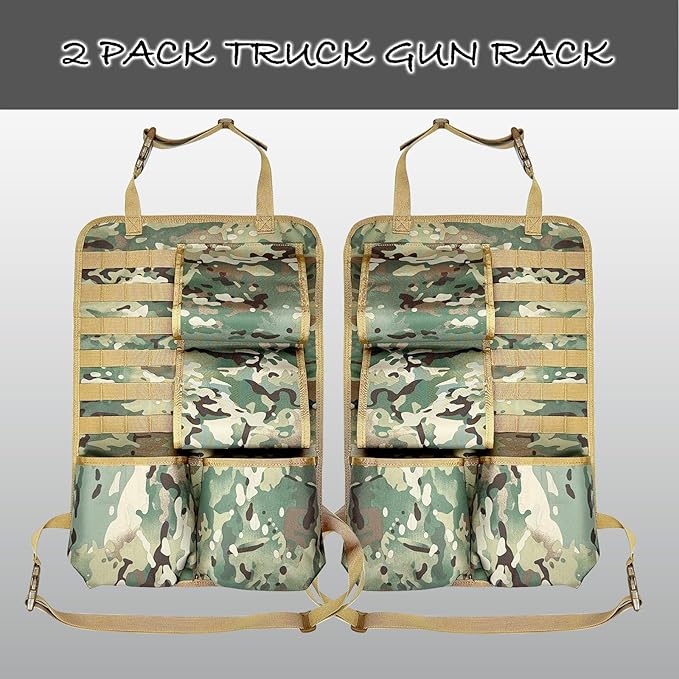 Truck Gun Racks Molle Seat Back Organizer for Vehicle Pickup SUV Car Gun Holder & Tactical Gears Hunting Rifle Storage