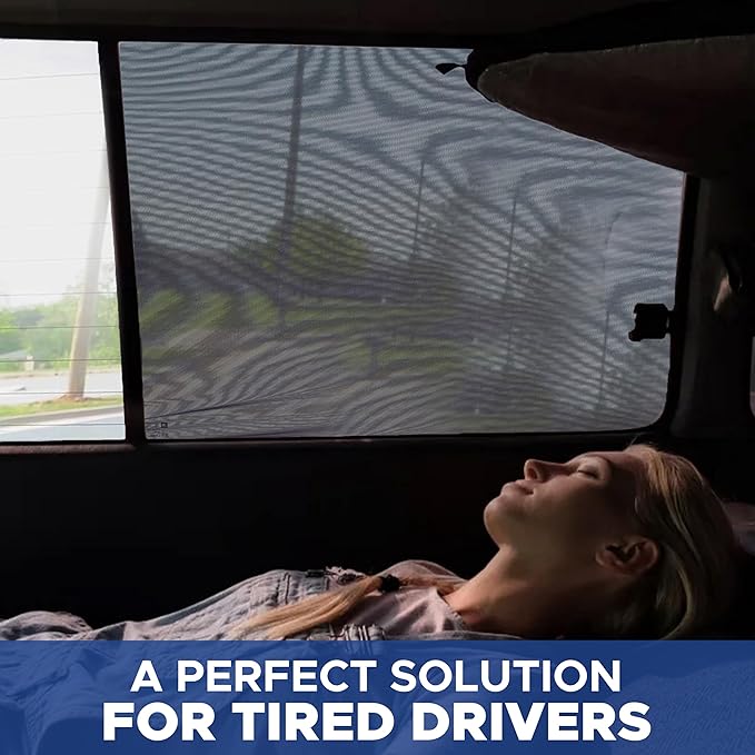 EcoNour Car Rear Window Screens (2 Pack) | Stretchable & Breathable Car Side Window Sun Shades for Sun Protection | Breathable Window Shades for Privacy Blackout | (XXL 48"x26")